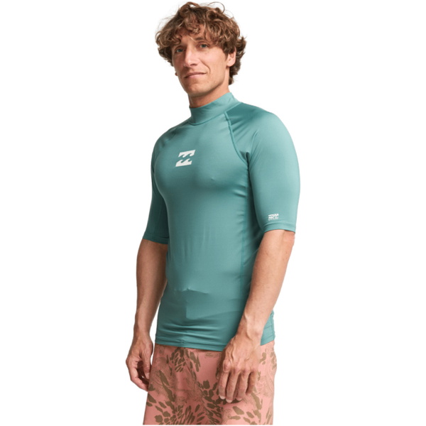 2026 Billabong Mens Waves All Day Short Sleeve Rash Vest EBYWR00101 - Sea Green